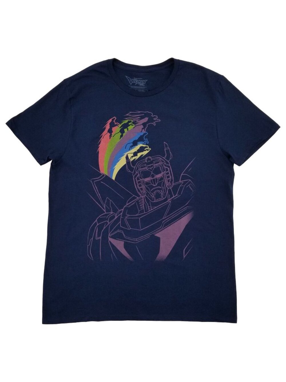 Loot Crate Mens Voltron Legendary Defender Rainbow Cats Blue Shirt New XS-XL